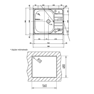 Teka CLASSİC 1B 1.2 D 580.500 Evye, Sağ - 2