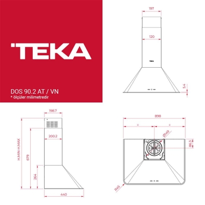 Teka Country DOS 90.2 VN Davlumbaz, 90 cm, Vanilya, Krem, Rustik, Retro - 3