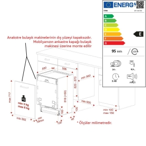 Teka DFI 46700 Ankastre Bulaşık Makinesi, Tam Entegre, 7 Programlı, 14 kişilik - 2