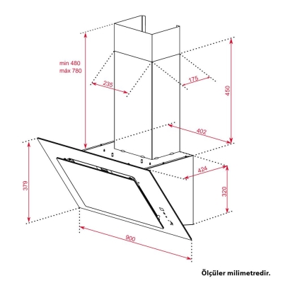 Teka DVT 98660 TBS BK Davlumbaz, 90 cm - 2