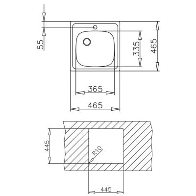 Teka E50 1B Evye, 1 Gözlü, Tezgah Üstü, Çelik - 2