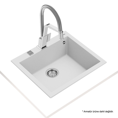 Teka FORSQUARE 50.40 TG ARTIC WHITE Granit Evye, Tezgah üstü - 2