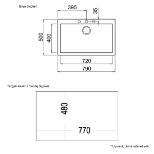 Teka FORSQUARE 72.40 TG STONE GREY Granit Evye, Tezgah Üstü - 3