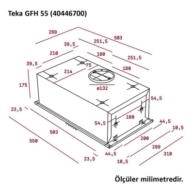 Teka GFH 55 Ankastre Canopy Aspiratör, 55 cm, Inox - 2