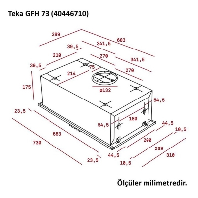 Teka GFH 73 Ankastre Canopy Aspiratör, 73 cm, Inox - 2