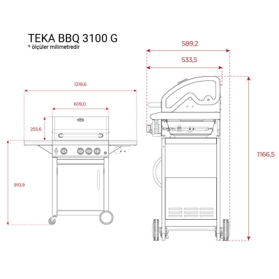 TEKA Gourmet BBQ 3100 G Portatif LPG Tüp Gazlı Barbekü - 2