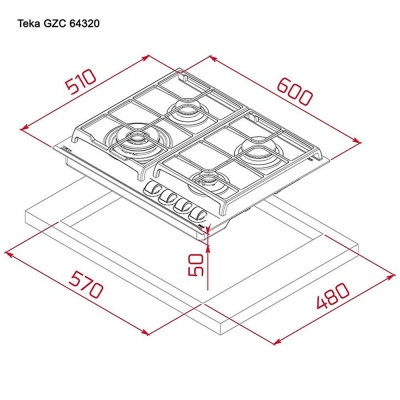 Teka GZC 64320 XBC BK Ankastre Ocak - 4