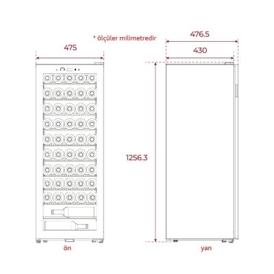 Teka RVF 10051 GBK, 51 Şişe Kapasiteli Solo Şarap Dolabı - 3