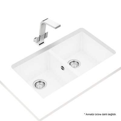 Teka SQUARE 2B 760 TG ARTIC WHITE Granit Evye, Tezgahaltı - 2