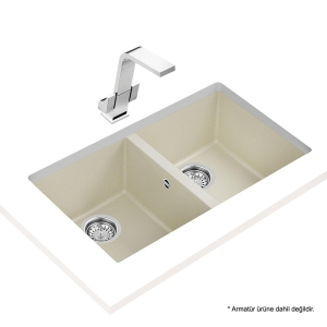 Teka SQUARE 2B 760 TG BRIGHT CREAM Granit Evye, Tezgahaltı - 2