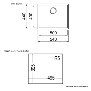 Teka SQUARE 50.40 TG ARTIC WHITE Granit Evye, Tezgahaltı - 3