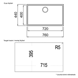 Teka SQUARE 72.40 TG ARTIC WHITE Granit Evye, Tezgahaltı - 3