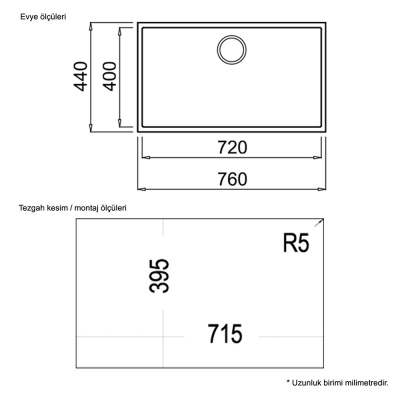 Teka SQUARE 72.40 TG ARTIC WHITE Granit Evye, Tezgahaltı - 3