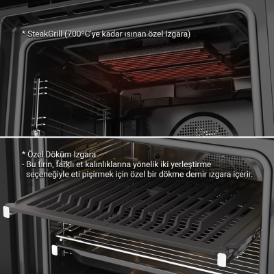 Teka SteakMaster Multifonksiyonel Pirolitik Ankastre Turbo Fırın, Siyah, 70 LT, 20 Program - 6