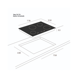 Teka TB 770 Ankastre Elektrikli Cam Ocak, 77cm, Siyah - 2