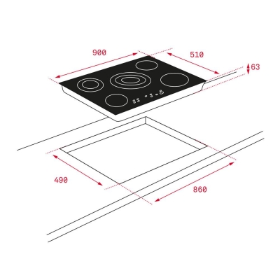 Teka TR 951 Ankastre Elektrikli Cam Ocak, 90 cm, Siyah - 2