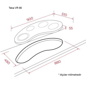 Teka VR 90 4G AI AL TR CI Ankastre Köşe Ocak, Siyah cam, 90cm - 2